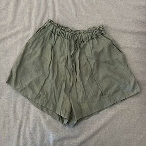 Gillia Green Linen Shorts